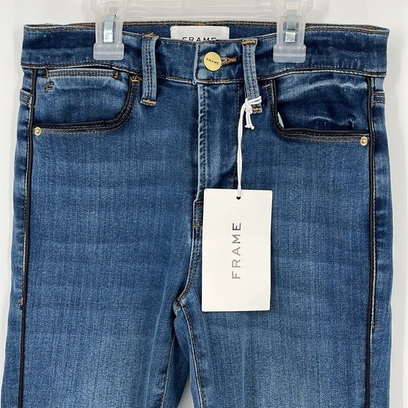 Frame Denim Le One High Rise Skinny Jeans SS Piping Size 25 New with tags! - Picture 5 of 16
